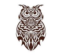 tatouage de hibou hibou à partir de bons modèles Stickers gravés 57.6x88.2cm Peinture murale artistique Café
