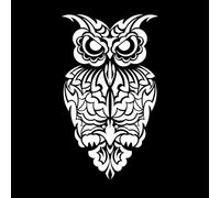 tatouage de hibou Stickers muraux 47.6x81.5cm Peinture murale artistique Blanc