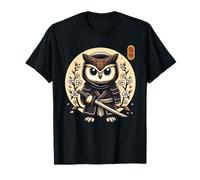 Tatouage de samouraï ninja hibou japonais art kawaii japonais T-Shirt