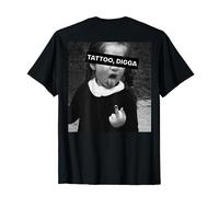 Tatouage, Digga X enfant avec langue doigt du milieu. - Backprint T-Shirt