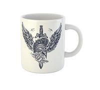 Tatouage D'Un Ancien Guerrier Spartiate : Épées, Rose Et Ange Tasse À Café Unique Tasse À Thé Drôle Mug Cadeaux Fantaisie Pour Bureau Collègue Anniversaire 330Ml