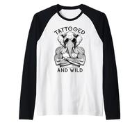 Tatouage éléphant à l'encre Amusante tatouée et Sauvage Manche Raglan