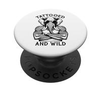 Tatouage éléphant à l'encre Amusante tatouée et Sauvage PopSockets PopGrip Adhésif