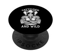 Tatouage éléphant à l'encre Amusante tatouée et Sauvage PopSockets PopGrip Adhésif