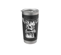 Tatouage en forme d'ange, chérubin, argent, repent, tatouage flash Gobelet isotherme en acier inoxydable double paroi