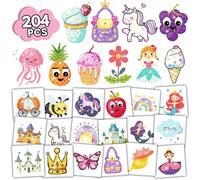 Tatouage Enfant Fille, 34 Feuilles De Tatouage Pailletés Tatouage Éphémère Avec Licorne/Sirène/Princesse/Papillon, Accessoire Pour Pinata Anniversaire, Cadeau Et Jouet Pour Fille De Tout Âge