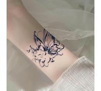 Tatouage Ephemere Chat Papillon À Base De Plantes Imperméables Pour Femme, Durée De Deux Semaines, Poitrine, Clavicule, Semi Permanents, Jus, Autocollants Pour Homme, Faux Tatouage