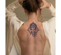 Tatouage Ephemere Éléphant Dieu Totem Herbacé Imperméable Femelle Durée De Deux Semaines Mâle Semi Permanents Fleur Bras Jus Autocollants Faux Tatouagetatouages Temporaires