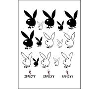 Tatouage Ephemere Lapin Play Boy Sexy Coquin Homme Femme Faux Tatouages Tatto Temporaires Normes CE Hyppoalergénique Lot de 15 2 Tailles S et M