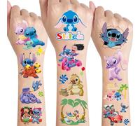 Tatouage Éphémère Lilo et Stitch - 8 Feuilles Kit Enfant, Étanche Faux Tatouage Fille Garçon, Cadeau Anniversaire, Décoration De Fête, Accessoire