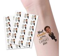 Tatouage Éphémère Personnalisé avec Nom, Tatouages Personnalisés avec Photo, Autocollants Imperméables pour Mariage,Fête, Anniversaire,Cérémonie de Graduation, Noël, Halloween