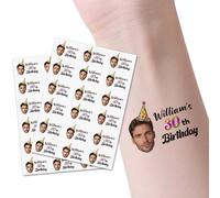Tatouage Éphémère Personnalisé avec Nom, Tatouages Personnalisés avec Photo, Autocollants Imperméables pour Mariage,Fête, Anniversaire,Cérémonie de Graduation, Noël, Halloween