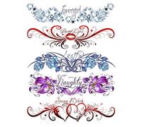Tatouage éphémère - Plaque de 5 tattoos - TATribal 5 Couleur : Multicouleur