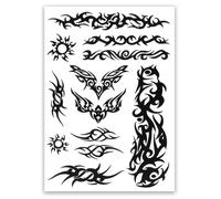 Tatouage Éphémère - PTIT CLOWN - Tribal - Couleur Noir - Faciles à appliquer - Mixte