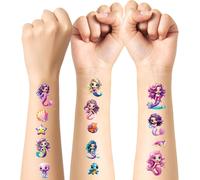 Tatouage Ephemere Tatouage Enfant Sirène Pailleté - 12 Modèles Étincelants & Étanches Pour Décorations De Fête, Anniversaires Et Invitations Magiques (Luminescence Nocturne)