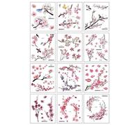 Tatouage Ephemere Tatouage Temporaire De Fleurs De Cerisier Imperméable À L'Eau Couleur Féminine Fleur De Prunier Couvrant Cicatrice Petit Tatouage Temporaire De Clavicule Fraîche