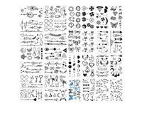 Tatouage Ephemere Tatouage Temporaire Série Sombre Petit Motif Oreille Arrière Cheville Poignet Autocollant Personnalité Étanche Hommes Et Femmes Simulation Durable Noir Petit Tatouage
