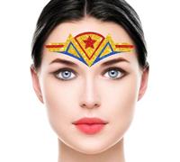 Tatouage Éphémère Visage Pailleté Super-Héroïne