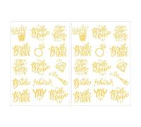 Tatouage EVJF, 2 Feuilles Team Bride Tatouages Éphémères, Autocollant de Tatouage de Mariée, Tatouage De Mariage, Tatouage Ephemere EVJF Mariage, Tatouage EVJF Accessoire (Or)