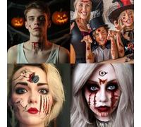 Tatouage Halloween, Maquillage Carnival Professionnel, Tatouages Temporaires, Zombie Scars, 11 Feuilles Autocollant Cicatrices avec Fausse Gale Costume Maquillage Props