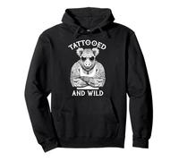 Tatouage Humoristique Tatoué et Sauvage en Forme de Sanglier Sweat à Capuche