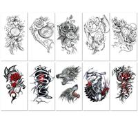 Tatouage Imperméable Représentant Une Croix Et Un Animal Sur Un Bras Court. 210 * 148mm A162