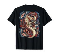 Tatouage Japonais Dragon Koi Poisson Sakura Design esthétique T-Shirt