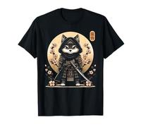 Tatouage japonais Samouraï Ninja Loup Art japonais Kawaii T-Shirt