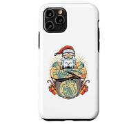Tatouage Motard Père Noël drôle Design Vacances Noël Coque pour iPhone 11 Pro