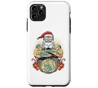 Tatouage Motard Père Noël drôle Design Vacances Noël Coque pour iPhone 11 Pro Max