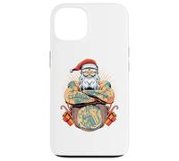 Tatouage Motard Père Noël drôle Design Vacances Noël Coque pour iPhone 13