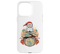 Tatouage Motard Père Noël drôle Design Vacances Noël Coque pour iPhone 15 Pro Max