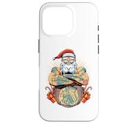 Tatouage Motard Père Noël drôle Design Vacances Noël Coque pour iPhone 16 Pro