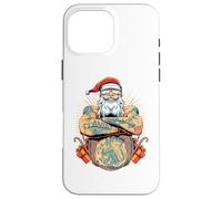 Tatouage Motard Père Noël drôle Design Vacances Noël Coque pour iPhone 16 Pro Max