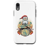 Tatouage Motard Père Noël drôle Design Vacances Noël Coque pour iPhone XR