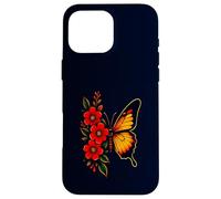 Tatouage néo Vintage monarque Papillon Floral Fleurs Neo Coque pour iPhone 16 Pro Max