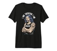 Tatouage Philosophie Descartes I Ink Therefore I Am Tattoos T-Shirt Haut de Gamme
