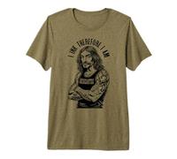 Tatouage Philosophie Descartes I Ink Therefore I Am Tattoos T-Shirt Haut de Gamme