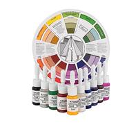 Tatouage Practice Color Set pour les débutants - 10 couleurs vibrantes avec roue et support de guidage de mélange pour pratiquer la coloration de la peau