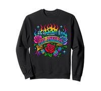 Tatouage rétro Los Angeles Rainbow Skyline Floral Dice Design Sweatshirt