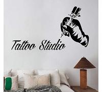 Tatouage Studio Logo Vinyle Autocollant Machine À Tatouer Sticker Fenêtre Art Déco Tatouage Salon Chambre Décoration Boutique Décoration 56X31 Cm