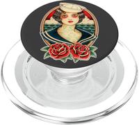 Tatouage Tatouage Pin-Up Marin Jolie Fille Traditionnel Flash PopSockets PopGrip pour MagSafe