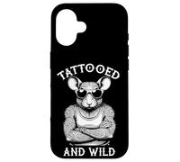 Tatouage Tatoué et Sauvage Drôle Rat Encre, Animal Tatouage Amoure Coque pour iPhone 16