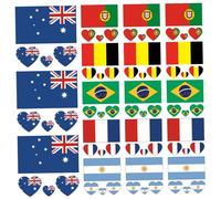 Tatouage temporaire, 18pcs tatouages temporaires, 6 drapeaux country 2, 36 autocollants de match de football imperméable (ensemble 2), tatouages longue durée, autocollants country