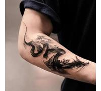 Tatouage Temporaire À Base De Plantes De Dragon De Montagne De Style Chinois, Autocollant De Faux Jus, D'Une Durée De 2 Semaines, Anti-Frottement, Fleur Non Réfléchissante, Bras, Avant-Bras,