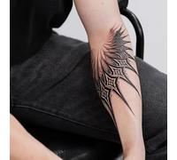 Tatouage Temporaire Autocollant À Base De Plantes Pour Brassard D'Épine De Bras, Faux Hommes Et Femmes, Imperméable, Non Réfléchissant, Semi-Permanent, D'Une Durée De 2 Semaines