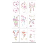 Tatouage Temporaire Autocollant Rose Bleue Phosphorescente, Tatouage Papillon Réaliste Pour La Clavicule. 105 * 60mm A099