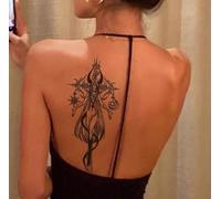 Tatouage Temporaire Bras Capricorne Fleur À Base De Plantes Autocollant Faux Jus Semi-Permanent Durée 2 Semaines Hommes Et Femmes Imperméable