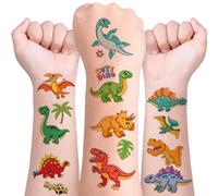 Tatouage Temporaire Enfant, 10 Feuilles Dinosaure Tatouage Enfants, Tatouages temporaires dinosaures pour enfants, Tatouages Enfants imperméables, Tatouage Enfant de Fête d'anniversaire Cadeau (C)