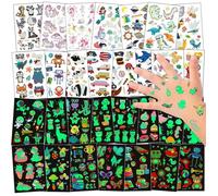Tatouage Temporaire Enfant 30 Feuilles, 300+ Tatouages lumineux de styles différents papillon animal dinosaure Tatouage, Cadeau Noël